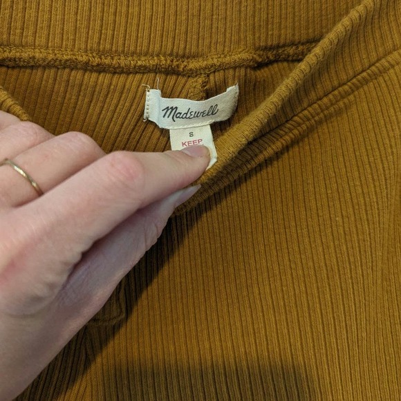 Madewell Ribbed Knit Slim Pajama Pants Golden Yellow - Picture 7 of 9